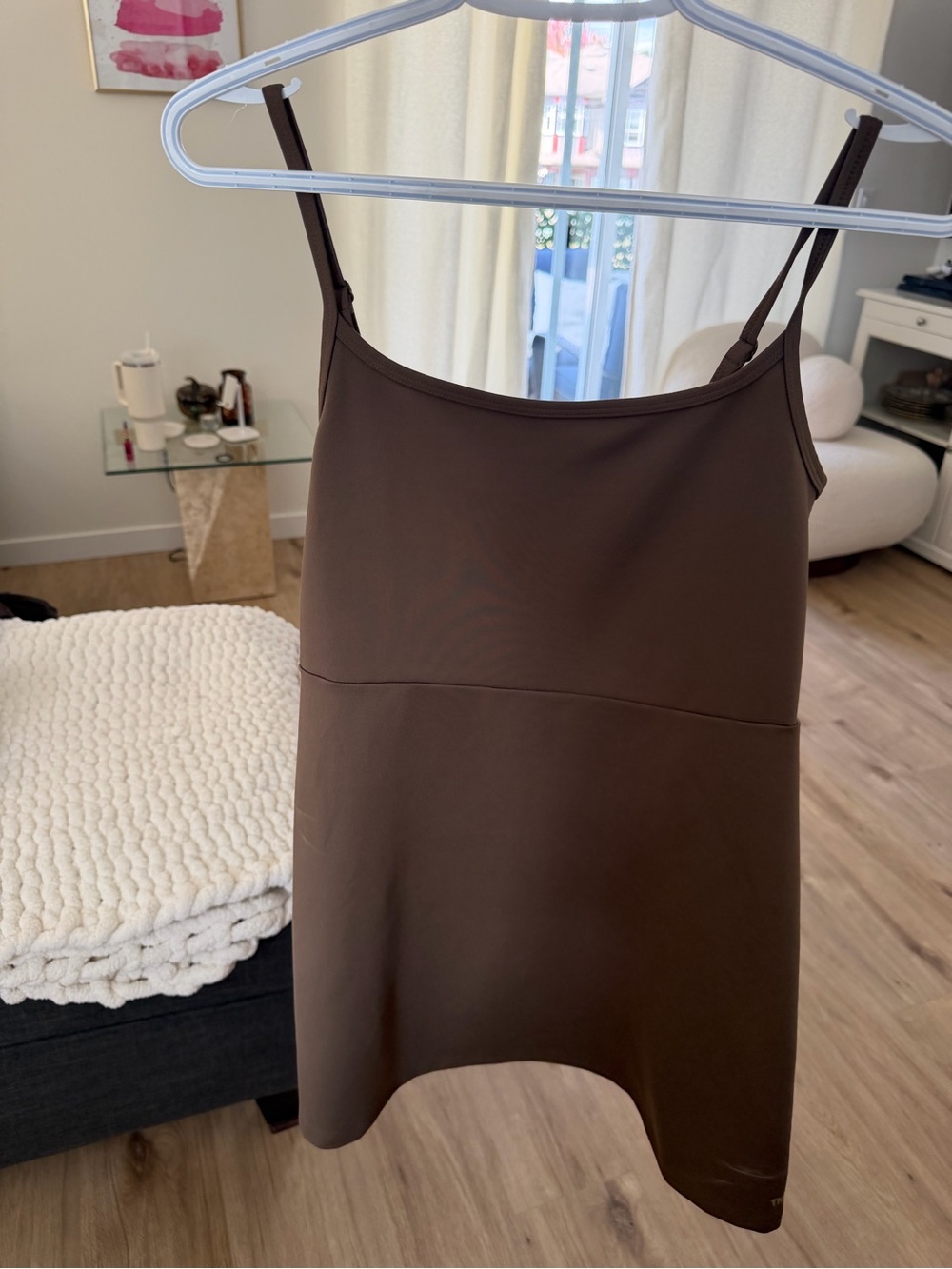 TNA Brown Spaghetti Strap Mini Dress